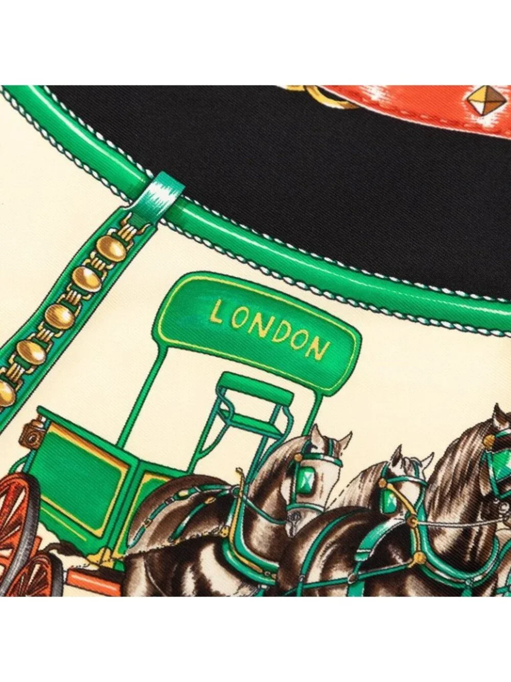 Hermes Carre 90 Chevaux de Trait Scarf Yellow Multicolor Silk